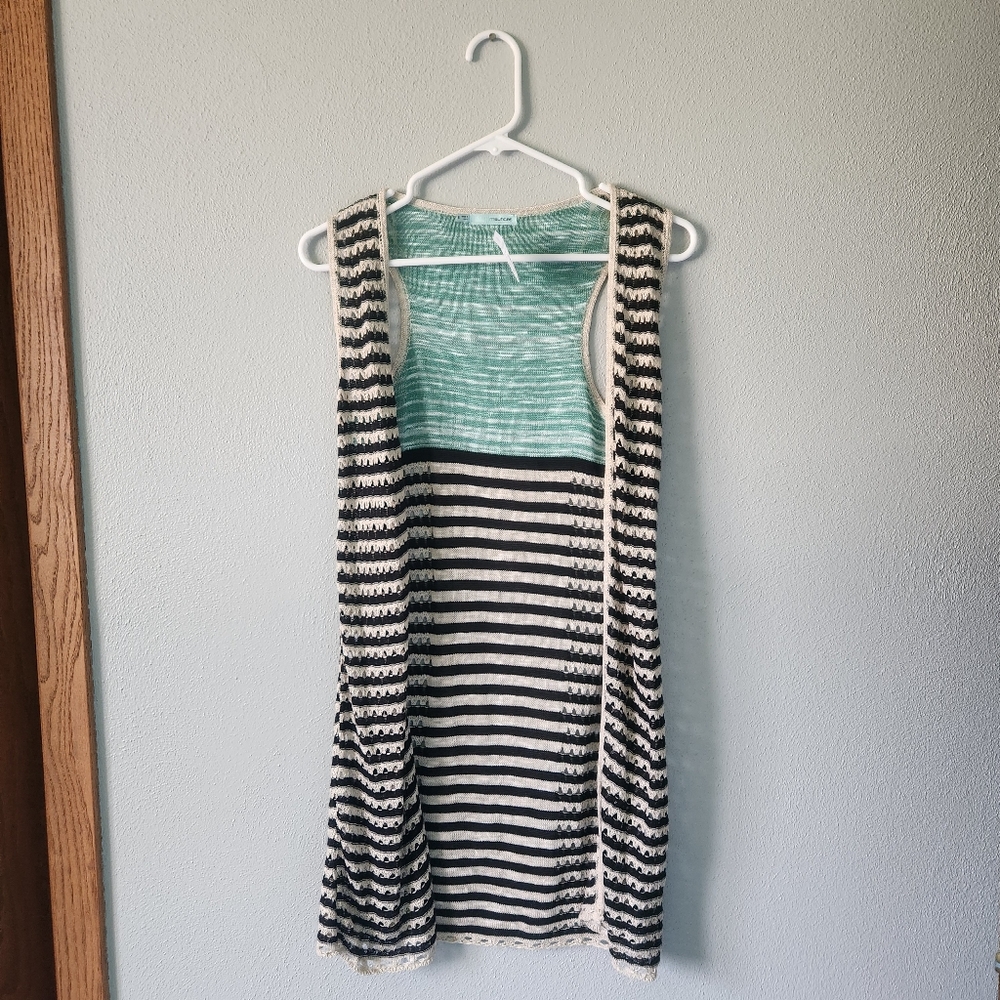 NWT Maurices Striped Black and White Sweater Vest
